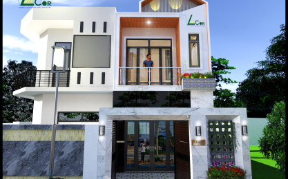 Mẫu Nhà Phố 2 Tầng Mái Thái Đẹp