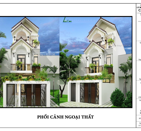 Thiết Kế Nhà Phố 3 Tầng Mái Thái Tại Hóc Môn