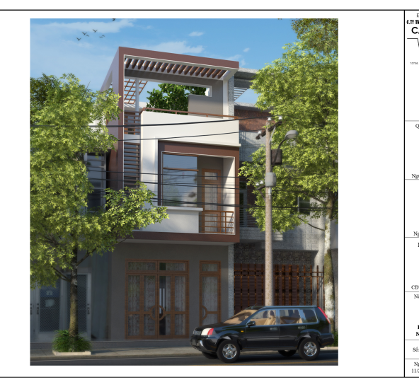 Thiết Kế Nhà Phố 2.5 Tầng Tại Quận 8 TpHcm