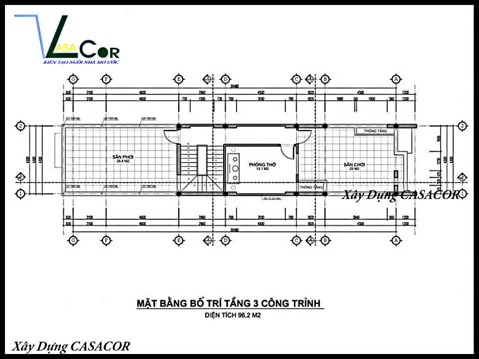 MB tầng 3 nhà phố 3 tầng tại Long An