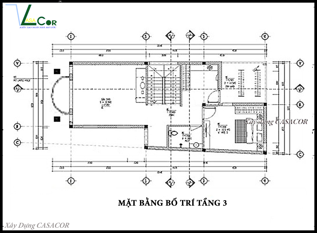 MB tầng 3 nhà phố tân cổ điển chữ L