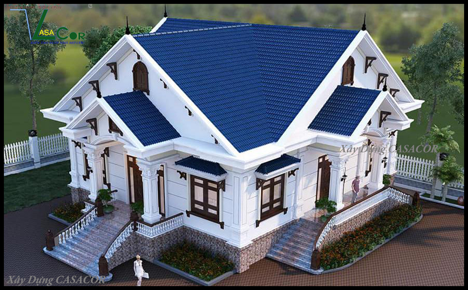 Phối cảnh 3 biệt thự sân vườn tại Qui Nhơn