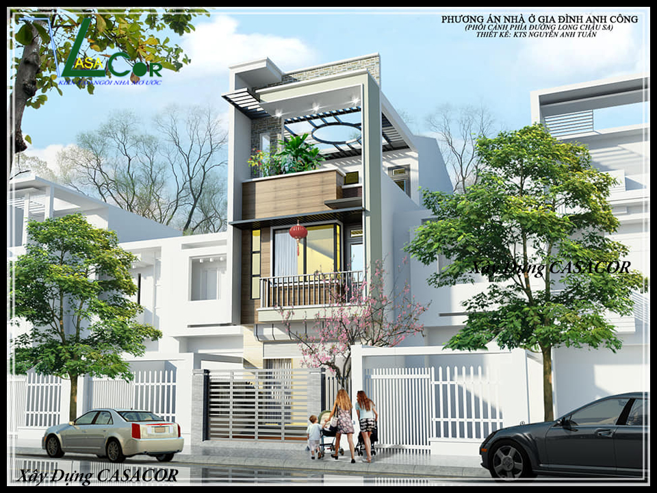 Phối cảnh nhà phố 3 tầng tại Long An
