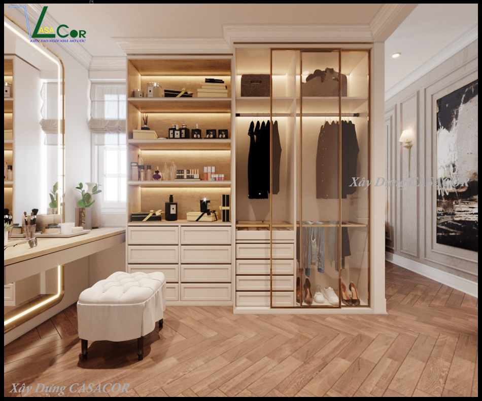 View 2 phòng ngủ 1 nhà phố tân cổ điển chữ L
