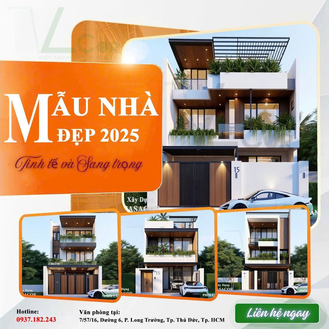 mẫu nhà phố hiện đại năm 2025 - xây dựng casacor 1