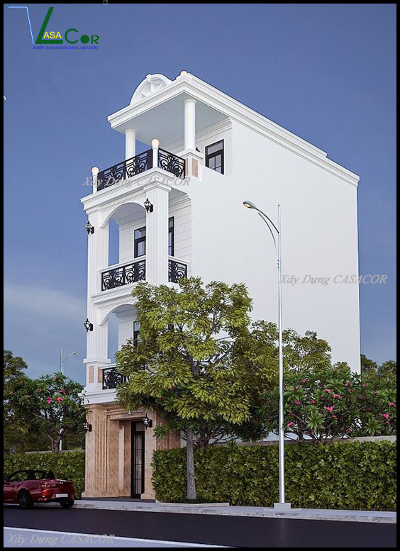 phối cảnh 2 nhà phố tân cổ điển tại Thủ Đức