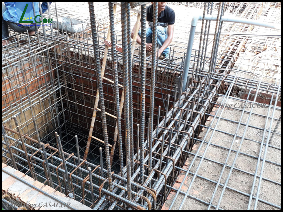 Thi công lắp đặt cốt thép hố thang máy chung cư mini tại Bình Tân