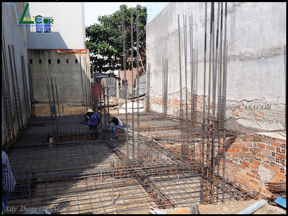 Thi công lắp đặt cốt thép sàn tầng hầm chung cư mini tại Bình Tân