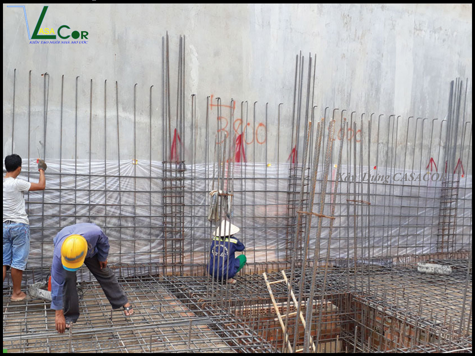Thi công lắp đặt cốt thép vách tầng hầm chung cư mini tại Bình Tân