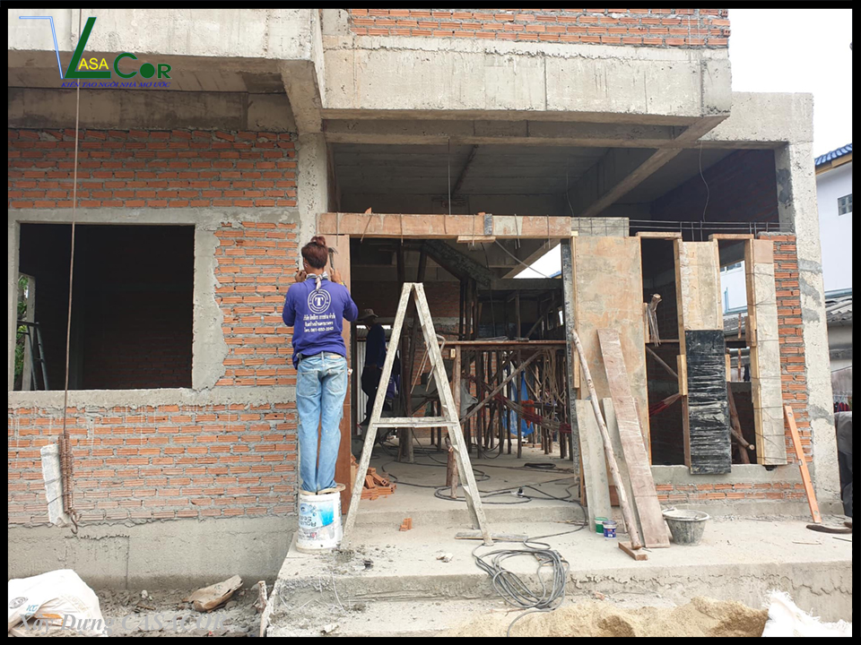 Thi công xây tường biệt thự phố tại Trà Vinh (1)